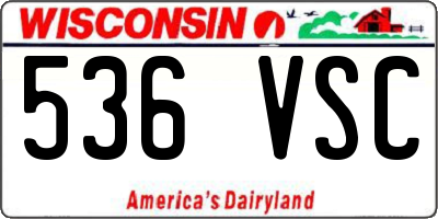 WI license plate 536VSC