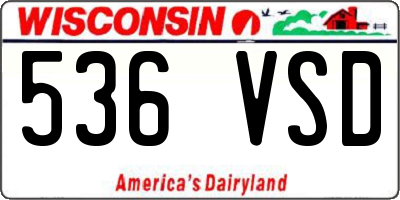WI license plate 536VSD
