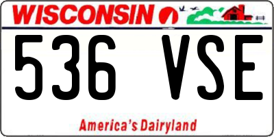 WI license plate 536VSE