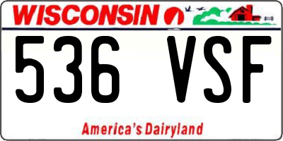 WI license plate 536VSF