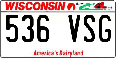 WI license plate 536VSG