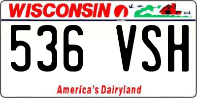 WI license plate 536VSH