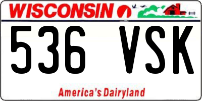 WI license plate 536VSK