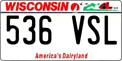 WI license plate 536VSL