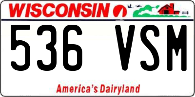 WI license plate 536VSM