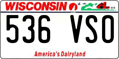 WI license plate 536VSO