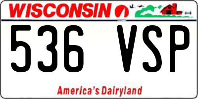 WI license plate 536VSP