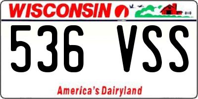 WI license plate 536VSS