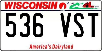 WI license plate 536VST