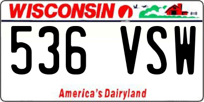 WI license plate 536VSW