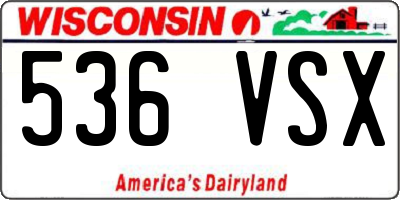 WI license plate 536VSX