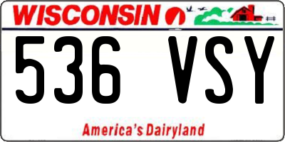 WI license plate 536VSY