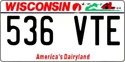 WI license plate 536VTE