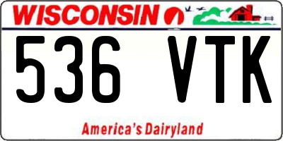 WI license plate 536VTK