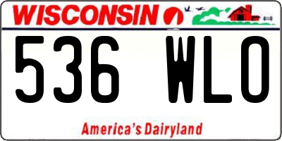 WI license plate 536WLO