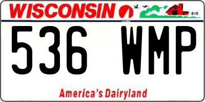 WI license plate 536WMP