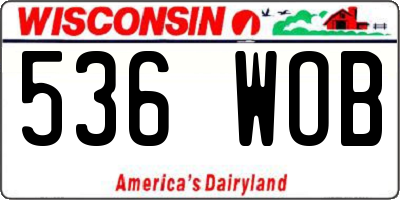 WI license plate 536WOB