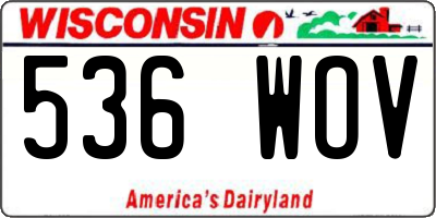 WI license plate 536WOV
