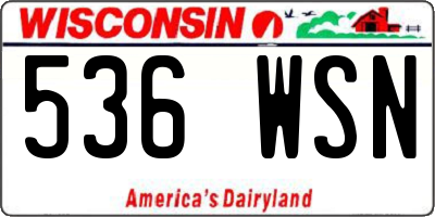 WI license plate 536WSN