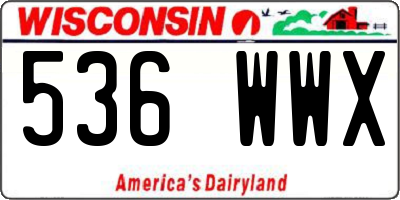 WI license plate 536WWX