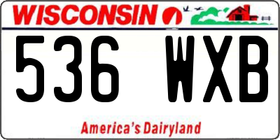 WI license plate 536WXB