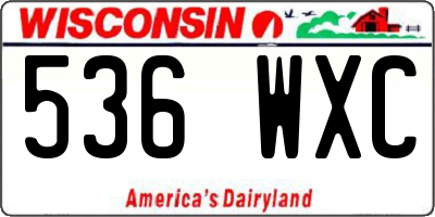 WI license plate 536WXC
