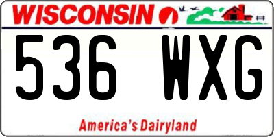 WI license plate 536WXG