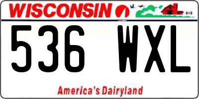 WI license plate 536WXL