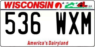 WI license plate 536WXM