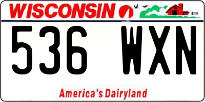 WI license plate 536WXN
