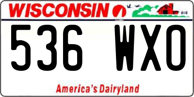 WI license plate 536WXO