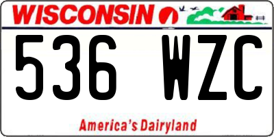 WI license plate 536WZC