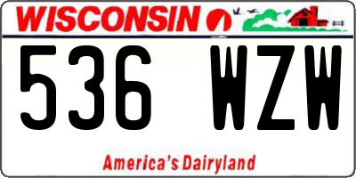 WI license plate 536WZW
