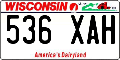WI license plate 536XAH