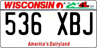 WI license plate 536XBJ