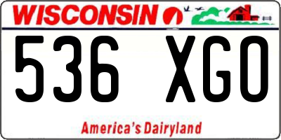 WI license plate 536XGO