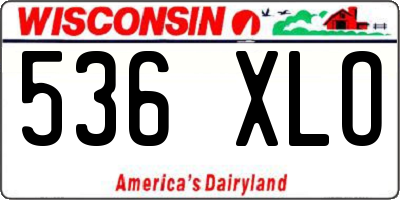 WI license plate 536XLO