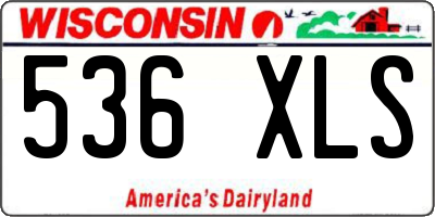 WI license plate 536XLS