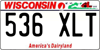 WI license plate 536XLT