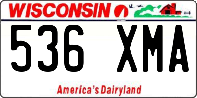 WI license plate 536XMA