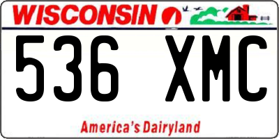 WI license plate 536XMC