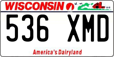 WI license plate 536XMD