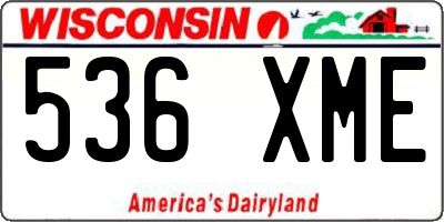 WI license plate 536XME