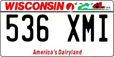 WI license plate 536XMI