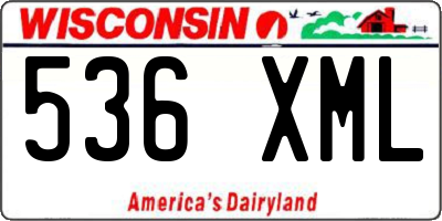 WI license plate 536XML