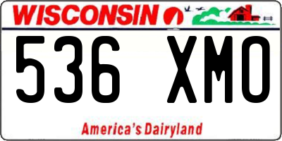WI license plate 536XMO