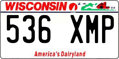 WI license plate 536XMP