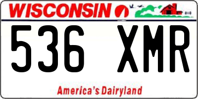 WI license plate 536XMR