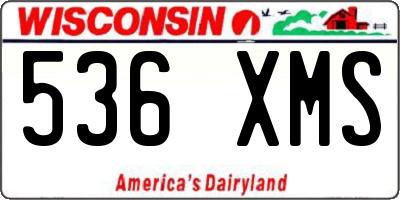 WI license plate 536XMS