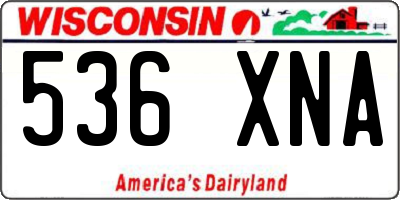 WI license plate 536XNA